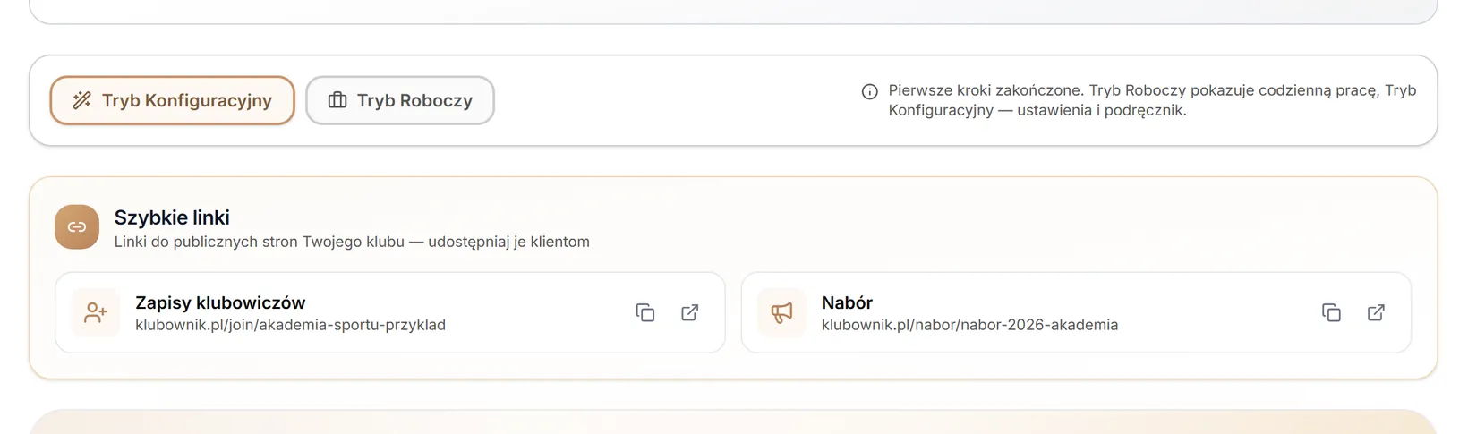 Pulpit po zamknięciu karty instalacji