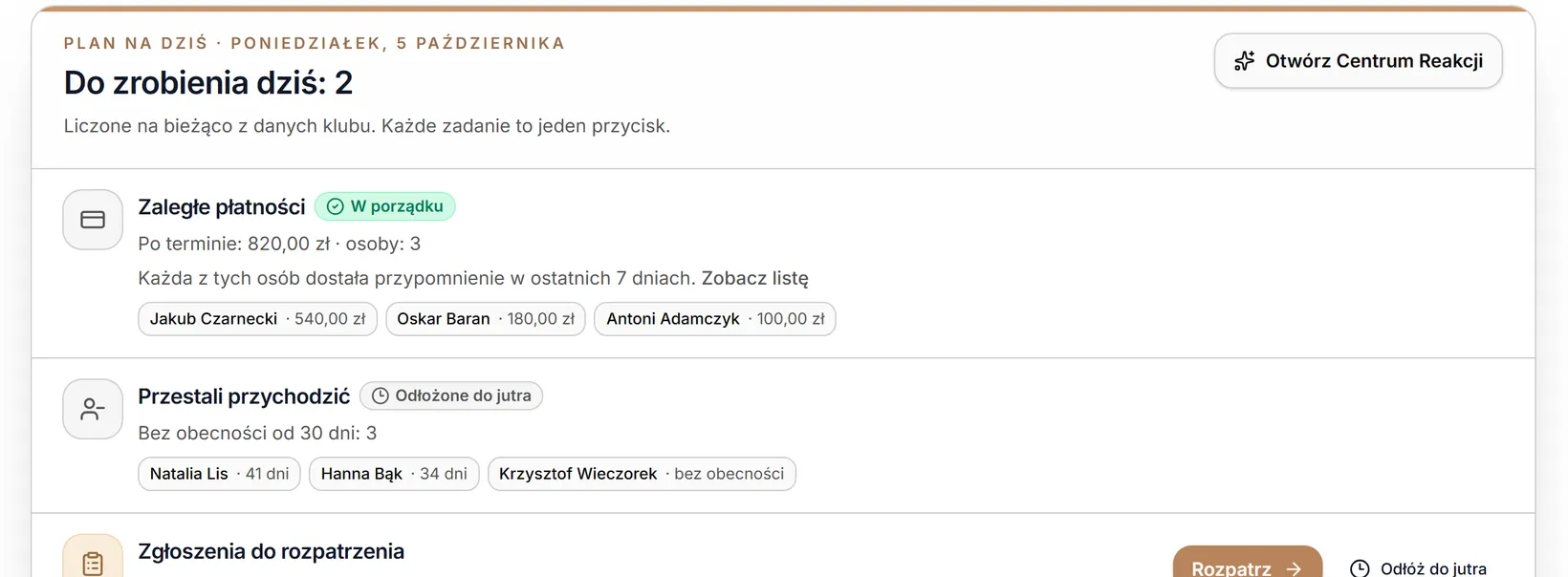 Sprawa odłożona do jutra