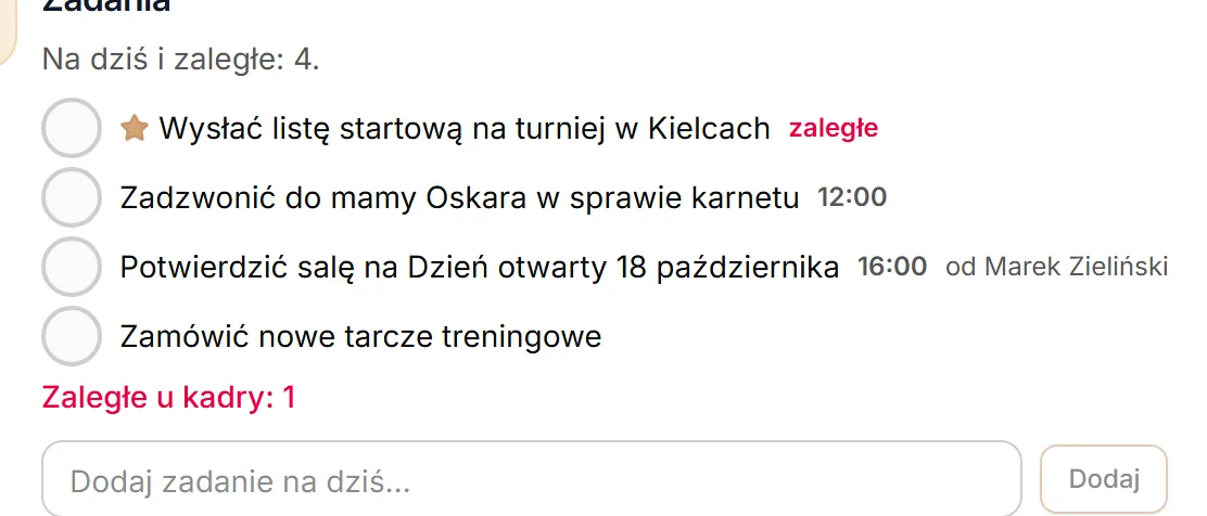 Elementy wiersza zadania