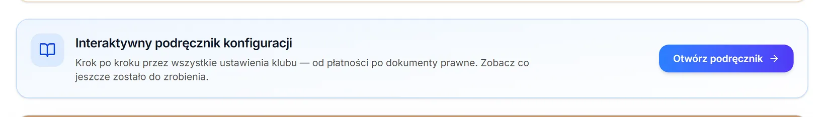Karta podręcznika konfiguracji