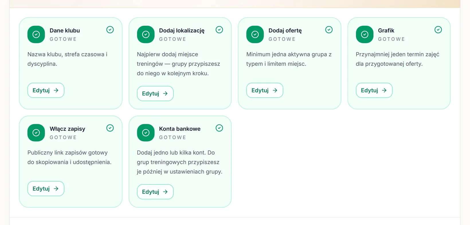 Kroki listy — wszystkie gotowe