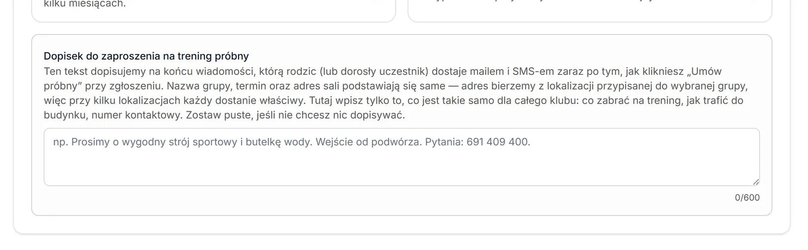 Dopisek do zaproszenia — pusty