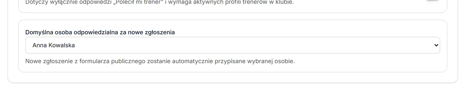 Domyślna osoba odpowiedzialna