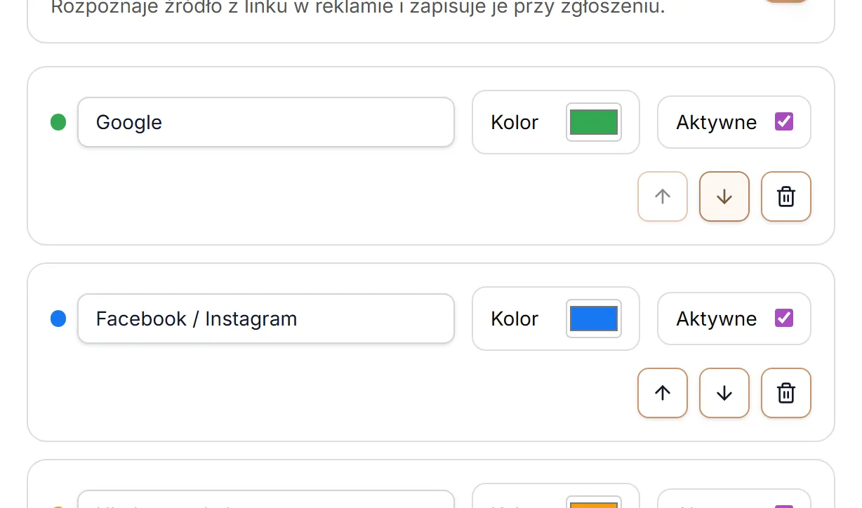 Zmiana kolejności źródeł