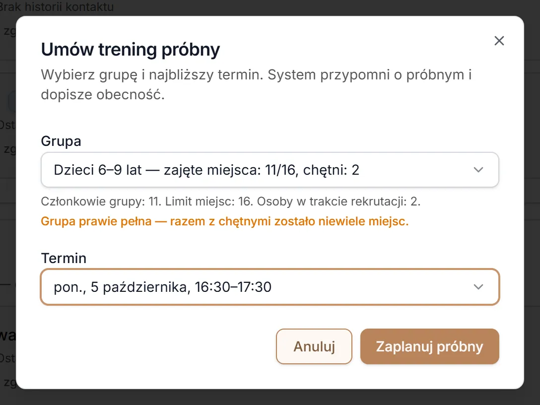 Wybrany termin próbnego