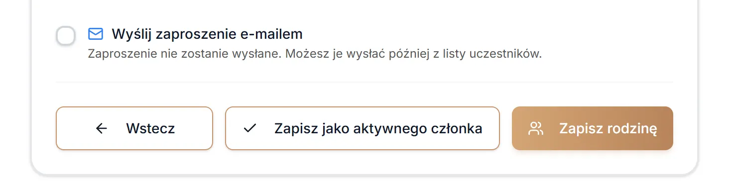 Krok 3 — zaproszenie odznaczone