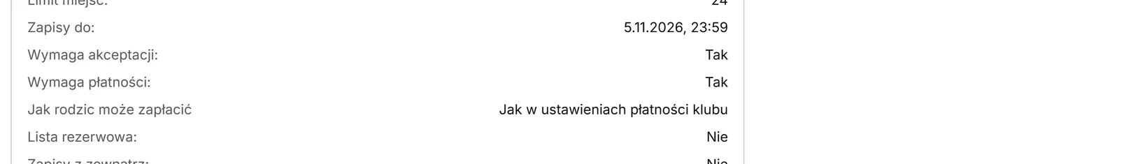 Seminarium — ustawienia zapisów