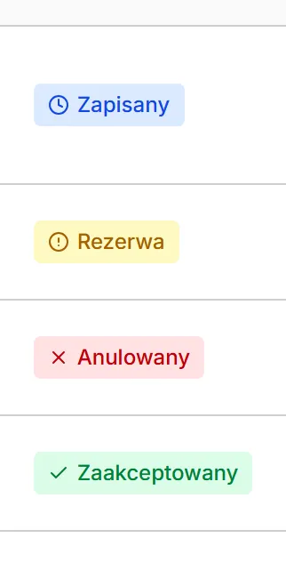 Statusy zapisu
