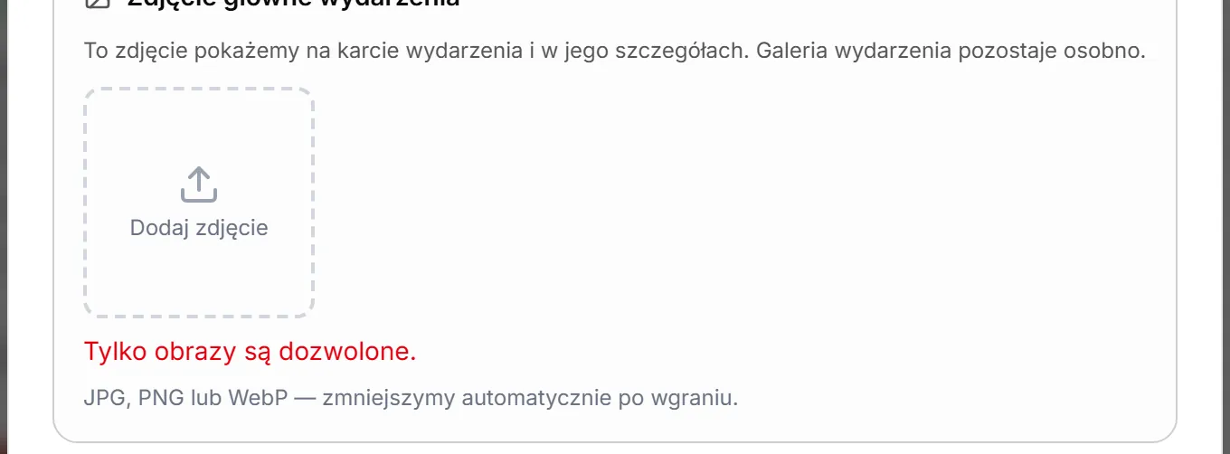 Wybrany plik nie jest zdjęciem