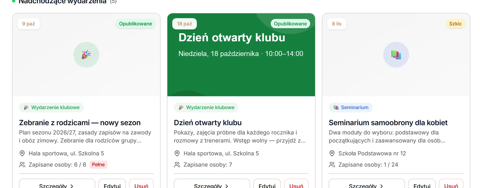 Stany Opublikowane i Szkic