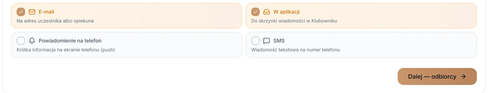 Powiadomienie na telefon odznaczone