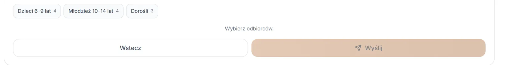 Brak wybranych odbiorców