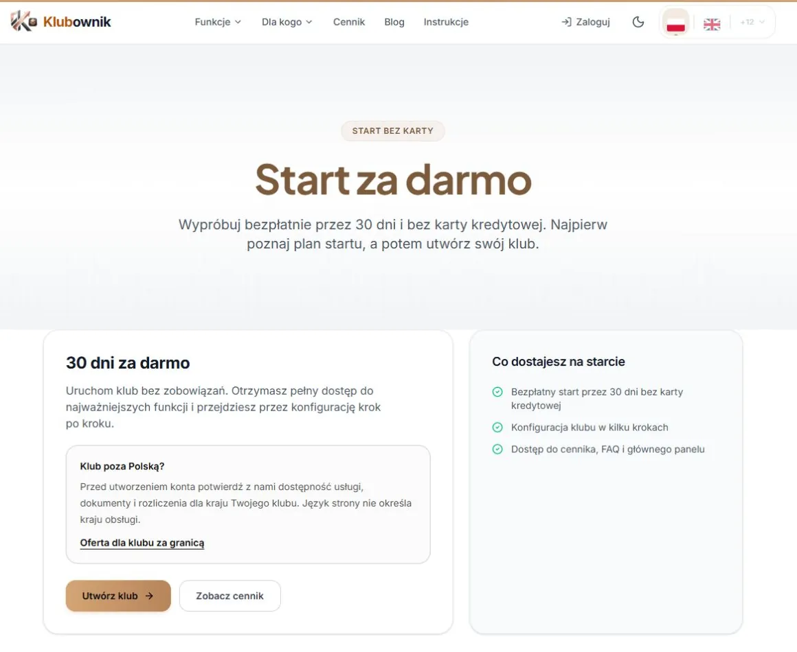 Strona „Start za darmo”
